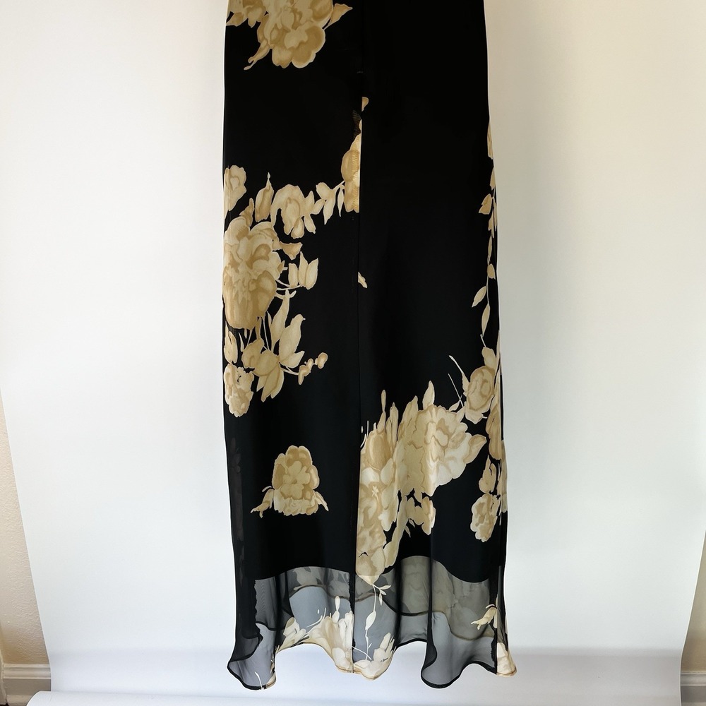 JBS Ltd Women's Floral Dress Size 8 Black And Gold 90s Y2K Sophisticated Classy - Picture 7 of 9